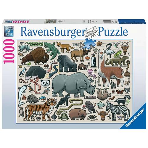 Ravensburger puzzel Wilde dieren - Legpuzzel - 1000 stukjes