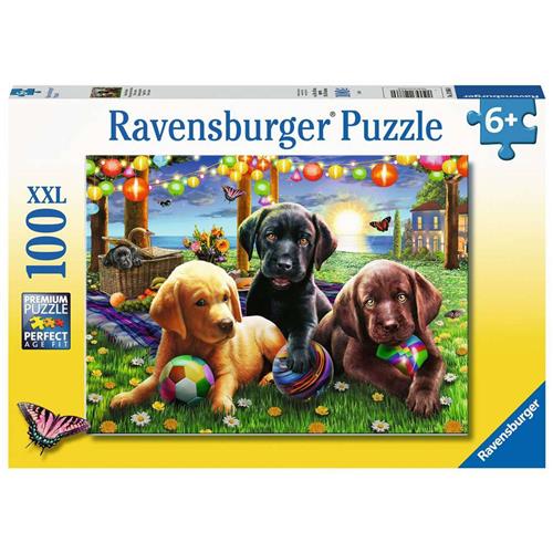 Ravensburger puzzel Honden picknick - Legpuzzel - 100 stukjes