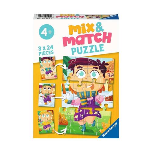 Ravensburger puzzel Mix & Match Bonte Kleren - 3x24 stukjes - Kinderpuzzel