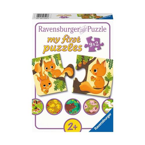 Ravensburger Dieren en hun kleintjes - My First puzzles - 9x2 stukjes - kinderpuzzel