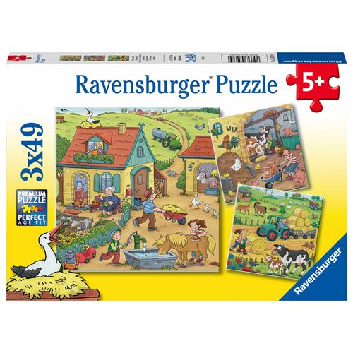 Ravensburger puzzel Boerderij - 3x49 stukjes - kinderpuzzel