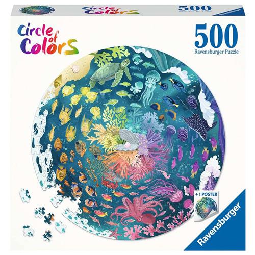 Ravensburger Round puzzle Circle of colors Ocean and Submarine - Legpuzzel - 500 stukjes
