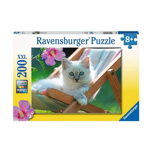 Ravensburger puzzel Wit katje - legpuzzel - 200 stukjes