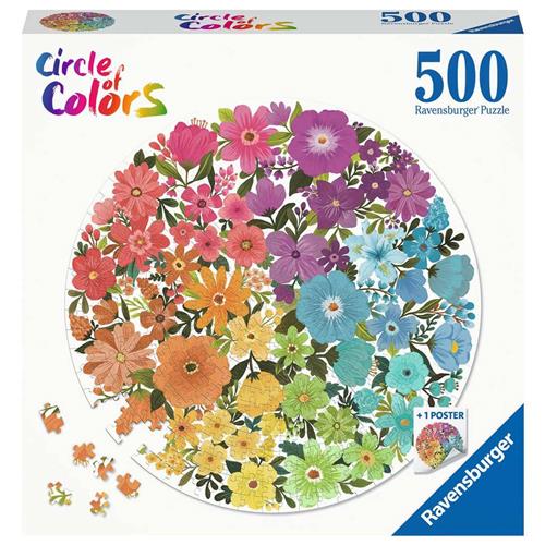 Ravensburger Round puzzle Circle of colors Flowers - Legpuzzel - 500 stukjes