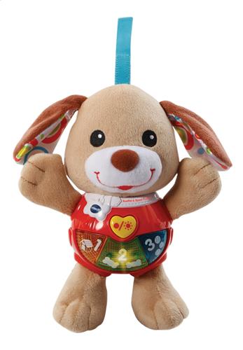 VTech Baby Knuffel & Speel Puppy - Educatief Speelgoed - Cijfers, Geluiden en Voorwerpen - Van 3 tot 24 Maanden - Bruin/Blauw