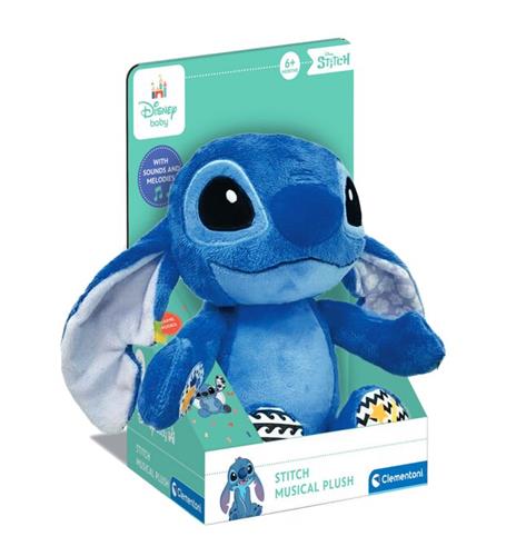 Clementoni Baby Speelgoed - Stitch Knuffel - Kalmerende en spellende knuffel - Maakt muziek - 0-36 maanden