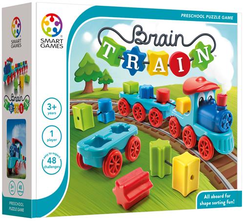 SmartGames - Brain Train - 48 opdrachten - Logisch denkspel voor kleuters - Speelgoedtrein vormen en kleuren