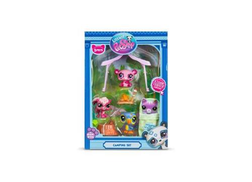 Themapakket met 3 huisdieren - BANDAI - Littlest Pet Shop Camping - Dieren en accessoires