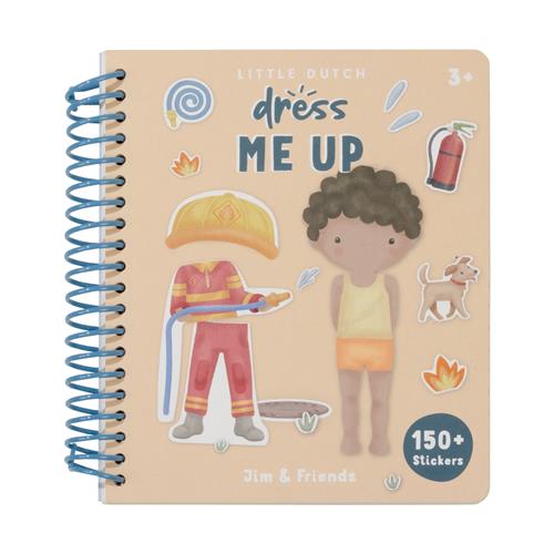 Little Dutch sticker- en aankleedboek Dress me up Jim & Friends - Bambolino Toys